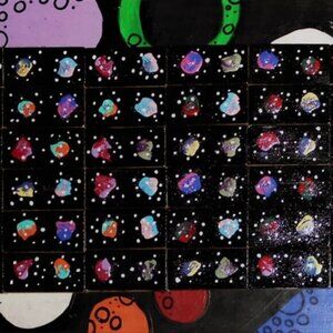 Set of handmade artistic Cosmos dominoes